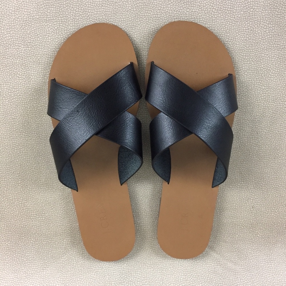 J. Crew Flat Sandal Women 7 Vegan Leather